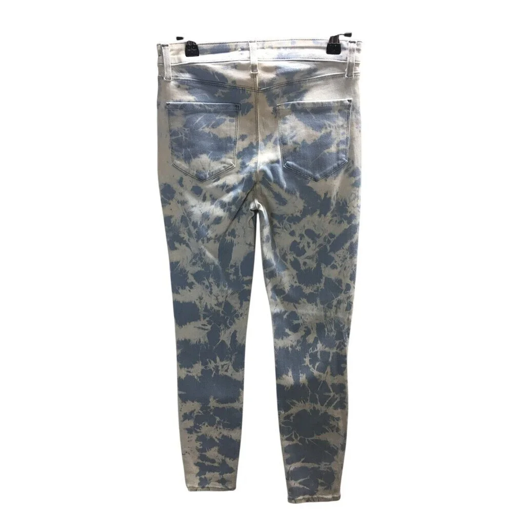 L'Agence Jeans Women's Size 26 Blue Tie-Dye Abyss Margot Skinny Cotton Blend